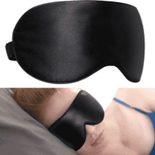 Lacette Mulberry Silk Eye Mask for Men and Women - Block Out Light Sleep Mask and Blindfold - Soft and Smooth - Full Night's Sleep - Black