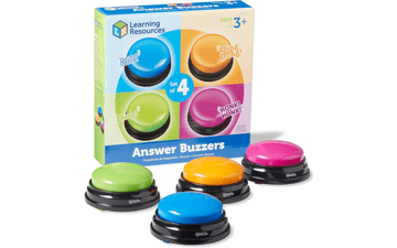 Learning Resources Answer Buzzers - Set of 4, Assorted Colors, Family Game and Trivia Nights, Kids