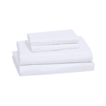 Lightweight Super Soft Microfiber Bed Sheet Set with Deep Pockets - Queen Size, Bright White