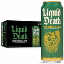 Liquid Death Sparkling Water with Agave, Severed Lime, 16.9 oz Tallboys (12-Pack)