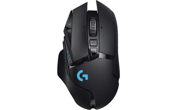 Logitech G502 Lightspeed Wireless Gaming Mouse - Hero 25K Sensor, PowerPlay Compatible, Tunable Weights, Lightsync RGB - Black