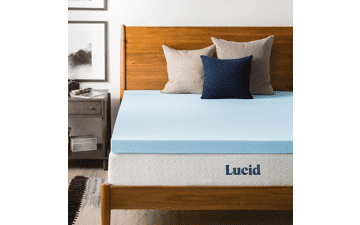 Lucid 3 Inch Gel Infused Memory Foam Mattress Topper - Queen Size - Ventilated Design - CertiPur Certified