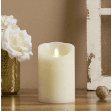 Luminara Flameless LED Candle, Scalloped Edge, Real Wax, Ivory - 4.5-inch