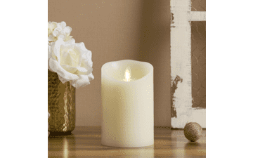 Luminara Flameless LED Candle, Scalloped Edge, Real Wax, Ivory - 4.5-inch