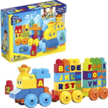 MEGA BLOKS Fisher-Price ABC Blocks Building Toy - ABC Musical Train with 50 Pieces - Music and Sounds for Toddlers - Gift Ideas for Kids Age 1+