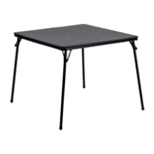 Madelyn Folding Card Table - Black | Portable Square Table with Collapsible Legs