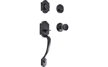 Matte Black Handleset with Tulip Knob - Single Cylinder