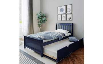 Max & Lily Twin Bed with Trundle, Blue