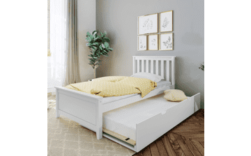 Max & Lily Twin Bed with Trundle, White