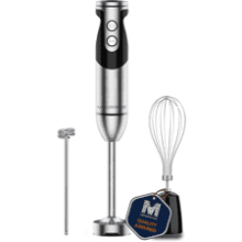 MegaWise Pro Titanium 3-in-1 Immersion Hand Blender with Powerful Copper Motor and 12-Speed Corded Blender