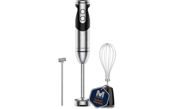 MegaWise Pro Titanium 3-in-1 Immersion Hand Blender with Powerful Copper Motor and 12-Speed Corded Blender