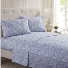 Mellanni California King Sheet Set - Iconic Collection - Hotel Luxury, Extra Soft, Cooling Bed Sheets - Deep Pocket - Easy Care (Cal King, Paisley Blue)