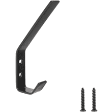 Modern Metal Coat Hooks - Flat Black, 5-Pack