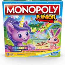 Monopoly Junior: Unicorn Edition Board Game for Kids Ages 5 and Up