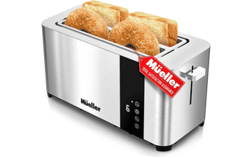 Mueller UltraToast Stainless Steel 4 Slice Toaster with Extra-Wide Slots and Removable Tray