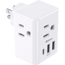 Multi Plug Outlet with USB Wall Charger - 3 USB Ports (1 USB C), ETL Listed