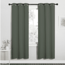 NICETOWN Thermal Insulated Blackout Curtains, Grommet Room Darkening Drapes for Bedroom (Dark Mallard, Set of 2, 34x72 inches)