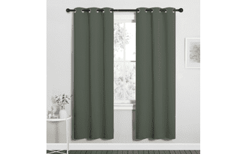 NICETOWN Thermal Insulated Blackout Curtains, Grommet Room Darkening Drapes for Bedroom (Dark Mallard, Set of 2, 34x72 inches)