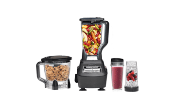 Ninja BL770 Mega Kitchen System - 1500W - 4 Functions - Smoothies, Processing, Dough, Drinks - 72-oz. Blender Pitcher - 64-oz. Processor Bowl - 16-oz. To-Go Cups - Black