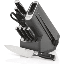 Ninja K32009 Foodi NeverDull Knife System - 9 Piece Block Set with Sharpener - German Stainless Steel Knives - Black