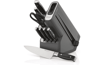 Ninja K32009 Foodi NeverDull Knife System - 9 Piece Block Set with Sharpener - German Stainless Steel Knives - Black