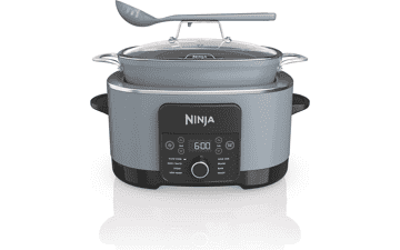 Ninja MC1001 Foodi PossibleCooker PRO 8.5 Quart Multi-Cooker - 8-in-1 Slow Cooker, Dutch Oven, Steamer & More - Glass Lid Integrated Spoon - Nonstick - Oven Safe Pot to 500°F - Sea Salt Gray