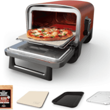 Ninja Woodfire Pizza Oven - 8-in-1 Outdoor Oven with 5 Pizza Settings, 700°F High Heat, BBQ Smoker, Wood Pellets, Pizza Stone - Portable and Terracotta Red