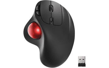 Nulea M501 Wireless Trackball Mouse - Rechargeable Ergonomic - Easy Thumb Control - Precise & Smooth Tracking - 3 Device Connection - Compatible for PC, Laptop, iPad, Mac, Windows