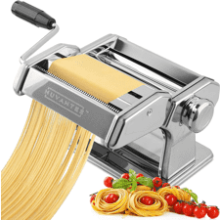 Nuvantee Pasta Maker Machine - Manual Hand Press with Adjustable Thickness Settings - Noodles Maker with Washable Aluminum Alloy Rollers and Cutter - Perfect for Spaghetti, Fettuccini, Lasagna