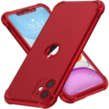 ORETECH iPhone 11 Case with 2 Tempered Glass Screen Protector Full Body Shockproof Protection Red