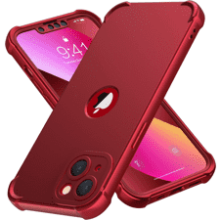 ORETECH iPhone 13 Case with 2 Glass Screen Protectors, Camera Protection, Military Grade Shockproof Full Body Phone Cover, Red