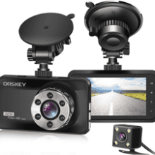 ORSKEY Dual Dash Camera 1080P Full HD Car Dashboard Cam 170 Wide Angle LCD Display Night Vision G-Sensor