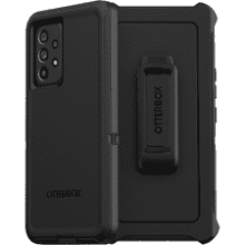 OtterBox Samsung Galaxy A53 5G Defender Case - BLACK, rugged & durable, port protection, holster clip kickstand