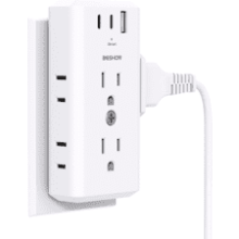 Outlet Extender Multi Plug Outlet, USB Wall Charger, 6 AC Outlet Splitter and 3 USB Ports (2 USB C), Cruise Essentials for Ship and Travel, Dorm, Office