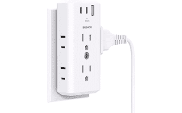 Outlet Extender Multi Plug Outlet, USB Wall Charger, 6 AC Outlet Splitter and 3 USB Ports (2 USB C), Cruise Essentials for Ship and Travel, Dorm, Office