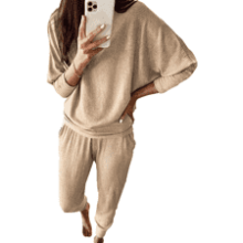 PRETTYGARDEN Women's 2 Piece Sweatsuit - Solid Color, Long Sleeve Pullover, Long Pants