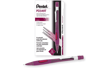 Pentel Quicker Clicker 0.9mm Automatic Pencil, Transparent Red Barrel (Box of 12)