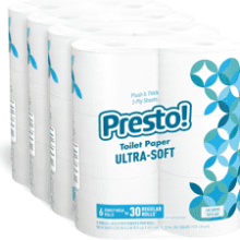 Presto! Ultra-Soft 2-Ply Toilet Paper - Unscented - 24 Rolls (4 Packs of 6)