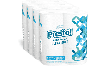 Presto! Ultra-Soft 2-Ply Toilet Paper - Unscented - 24 Rolls (4 Packs of 6)