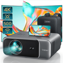 Pro V9 4K Projector with WiFi 6 and Bluetooth 5.2, 500 ANSI Native 1080P Outdoor Movie Projector