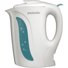 Proctor Silex Electric Tea Kettle - Auto-Shutoff & Boil-Dry Protection - 1000 Watts - 1 Liter - White