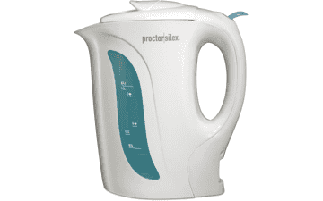 Proctor Silex Electric Tea Kettle - Auto-Shutoff & Boil-Dry Protection - 1000 Watts - 1 Liter - White