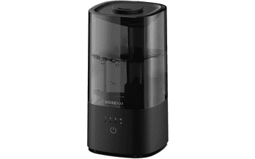 ROSEKM Bedroom Humidifier, Cool Mist for Home Plant and Baby Nursery, Quiet Ultrasonic with 360° Nozzle, Auto Shut-Off, Filterless - Black