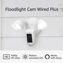 Ring Floodlight Cam Wired Plus - Motion-Activated 1080p HD Video, White