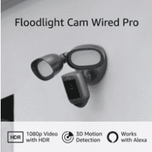 Ring Floodlight Cam Wired Pro - Bird's Eye View, 3D Motion Detection - Graphite