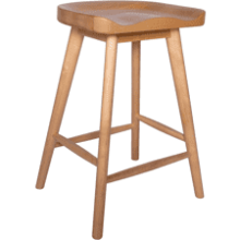 Rivet Kitchen Height Bar Counter Stool - Birch, Natural Finish - 24"H