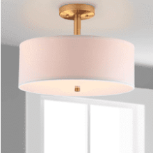 SAFAVIEH Clara Gold 16-inch Semi Flush Mount Ceiling Light (LED Bulbs Included)