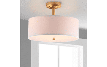 SAFAVIEH Clara Gold 16-inch Semi Flush Mount Ceiling Light (LED Bulbs Included)