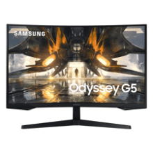 SAMSUNG 32-inch Odyssey G55A QHD 165Hz 1ms FreeSync Curved Gaming Monitor with HDR 10