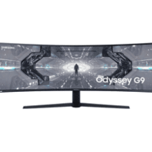 SAMSUNG 49” Odyssey G9 Gaming Monitor, 1000R Curved Screen, QLED, Dual QHD Display, 240Hz, NVIDIA G-SYNC and FreeSync Premium Pro - Black